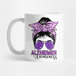 Alzheimer Awareness Purple Rainbow Mug